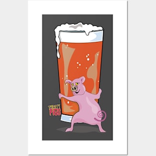 Beer Drinking Pig Posters and Art